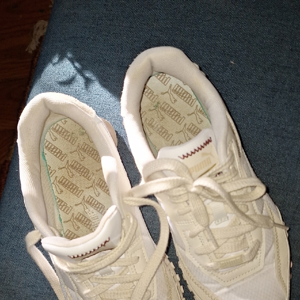 Puma White and Tan Athletic Shoes - Picture 5 of 10